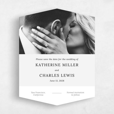 White Diamond Wedding Save the Date - Stevens Photo