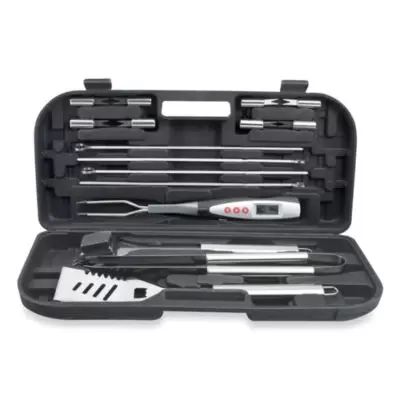 Just Grillin'® 17-Piece BBQ Tool Set with Digital Temp Fork