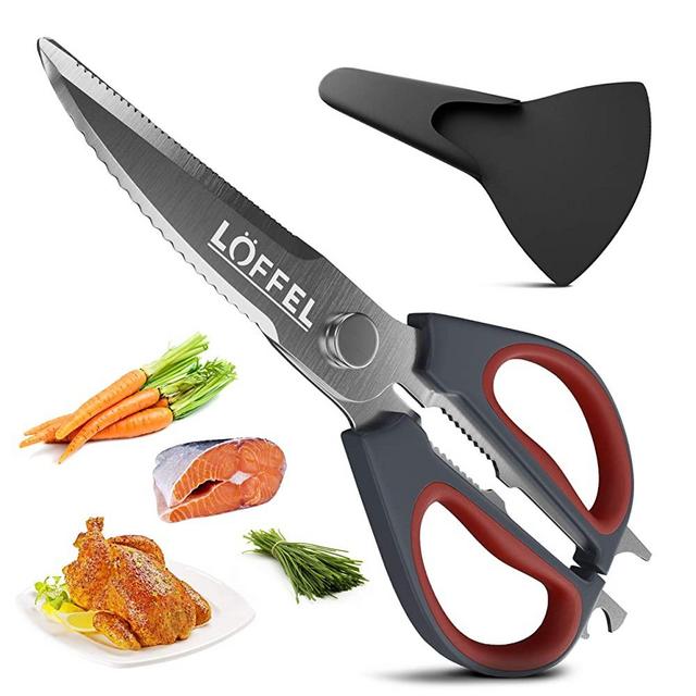 Multipurpose Kitchen Shears for Big Hands- Heavy Duty Scissors for Cooking Meat, Poultry, Seafood and Salad