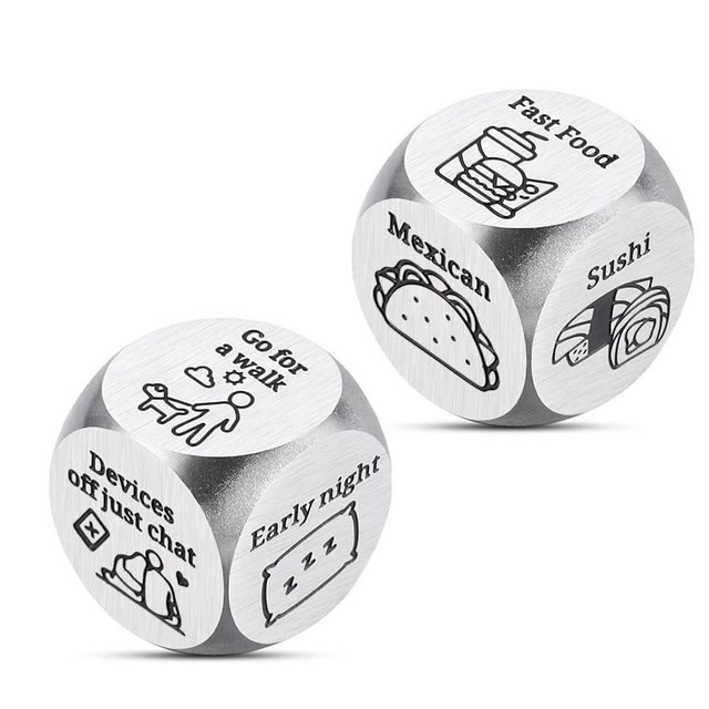10th Tin Anniversary Wedding Gifts for Her Him Him Her Anniversary Presents Couples Date Night Gift Boyfriend Funny Date Night Gifts Food Decision Dice Bridal Shower Gifts Wedding Registry Ideas