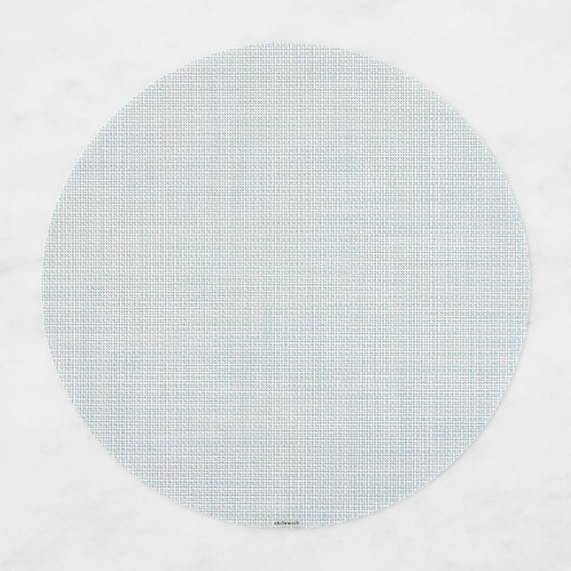 Chilewich Mini Basketweave Round Placemat, Sky, Each