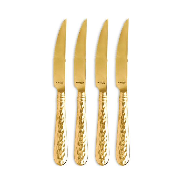 VIETRI Martellato Gold Tone Steak Knife, Set of 4