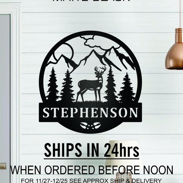 Custom Deer Sign, Custom Metal Art, Personalized, Cut to Order, Closing Gift, Metal Monogram, Housewarming, Wedding Monogram, Anniversary