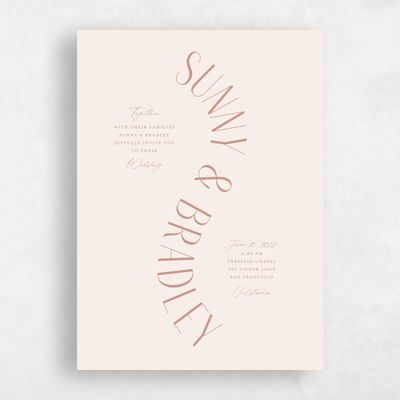 Linen, Beige Wedding Invitation - Lark Classic