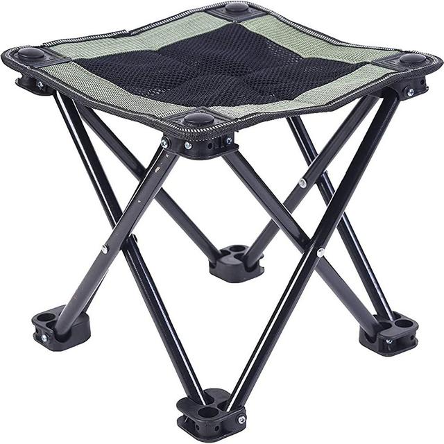 Lightweight Folding Camp Stool | Camping Ottoman Fold Up Stool Backpacking Stool Foot Rest Cliq Chair Hiking Fishing Travel Small Portable Mini Folding Chair