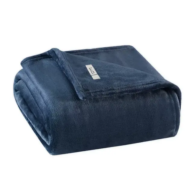 Solid Ultra Soft Plush Twin Blanket in Ocean