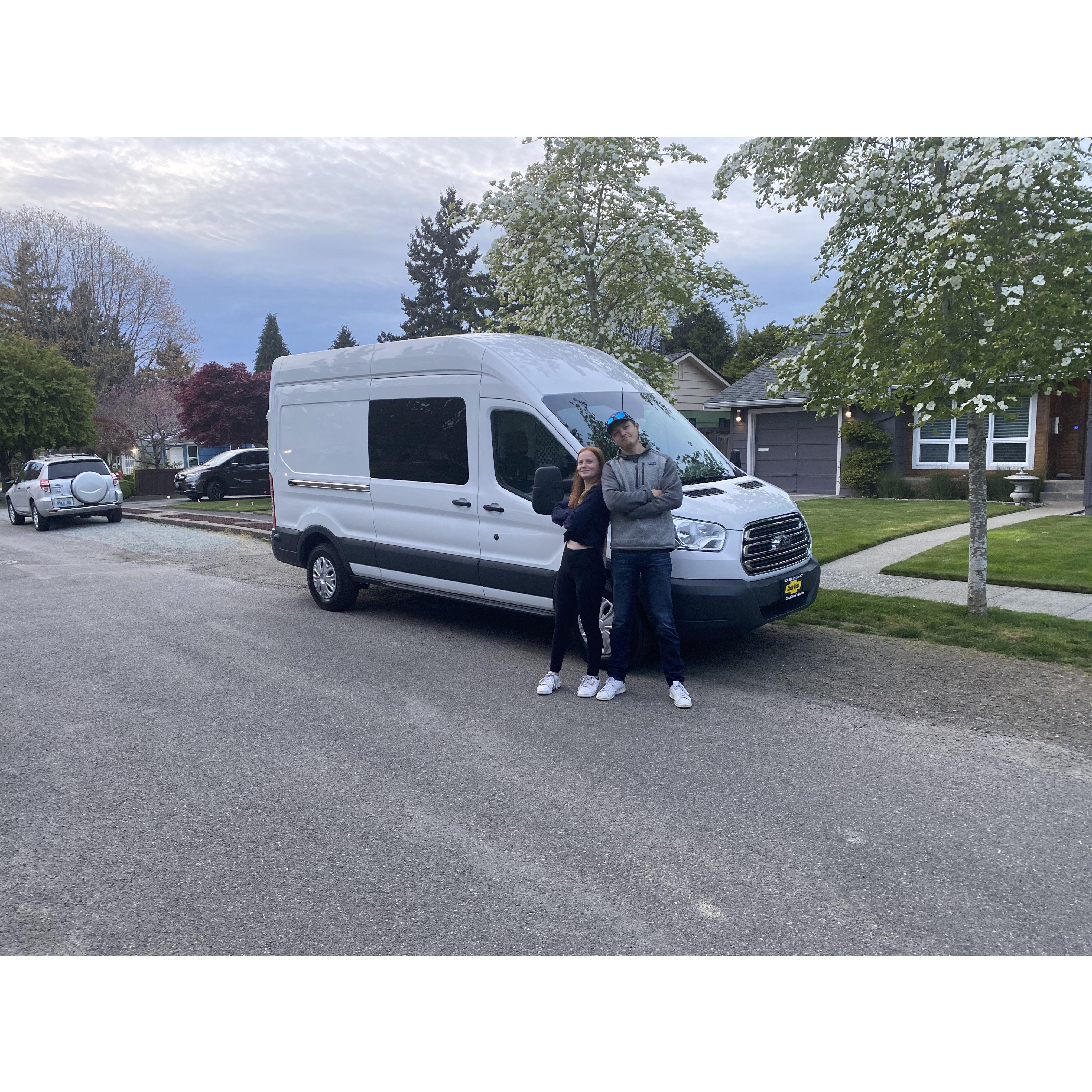May 2021  - We moved in together and bought a van shortly after. Took a year but we turned it into a camper van!