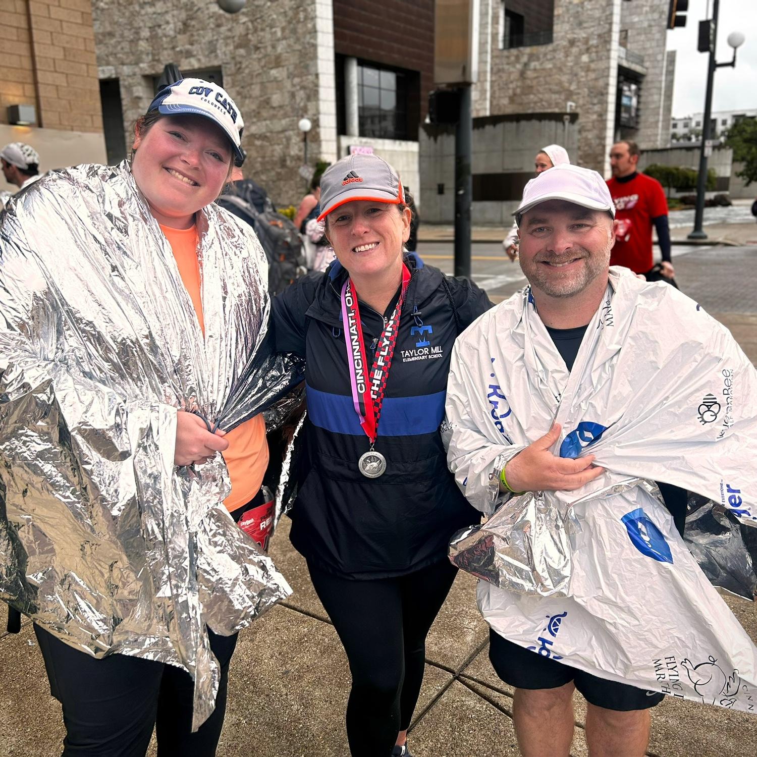 This trio finished the Flying Pig Relay! 🪽 🐽 🏃‍♂️