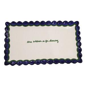 “this kitchen is for dancing” Hand-painted Scalloped Tray