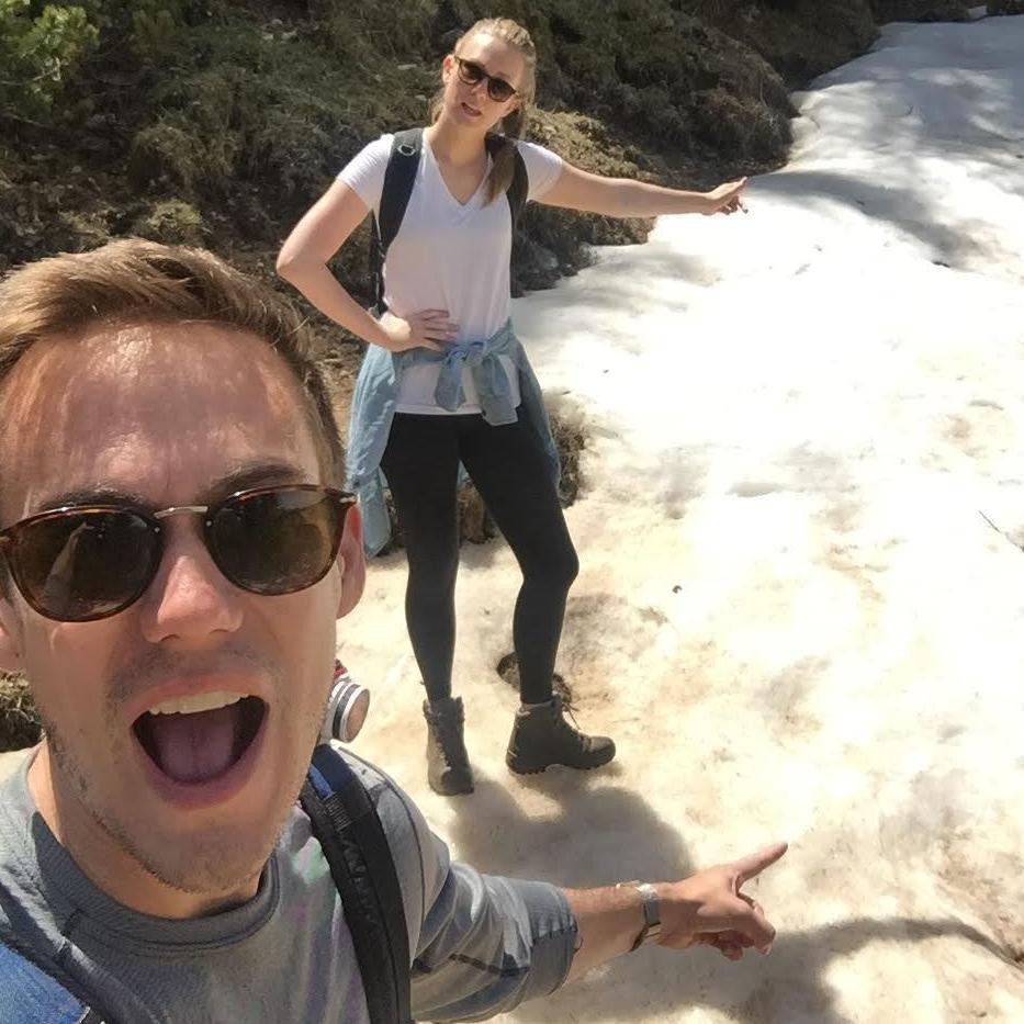 Hiked high enough to find snow in the mountains