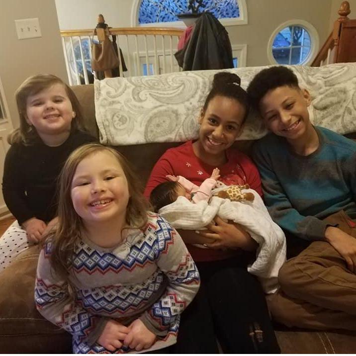 Cousins! 
Ella, Airin, Danika holding Charlie, DJ