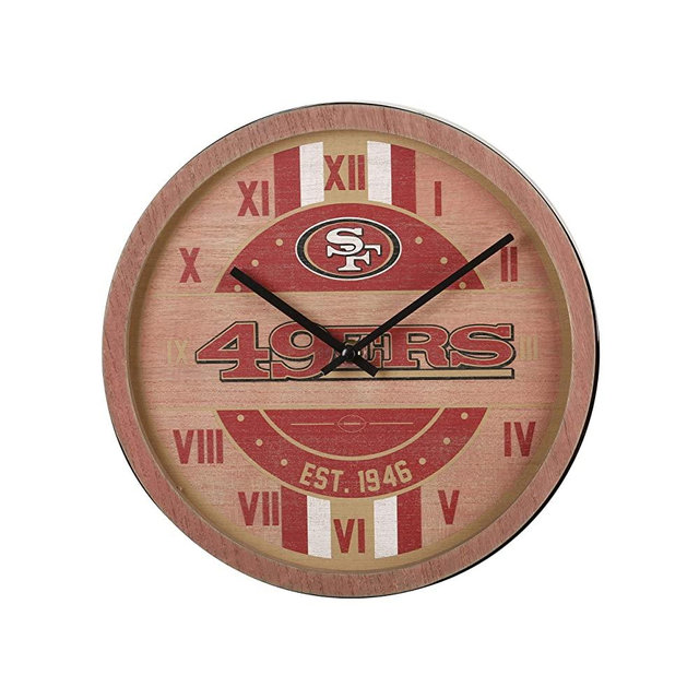 FOCO NFL Wooden Barrel Wall Clock