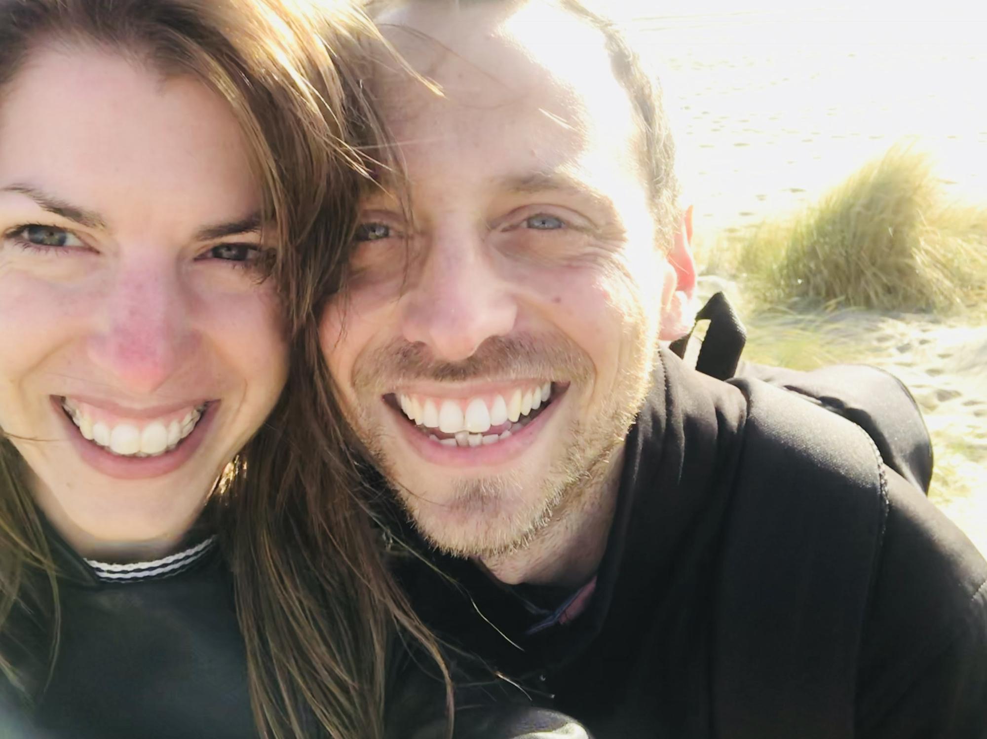 Minutes after we got engaged. Outer Sunset, San Francisco. June 14, 2018.