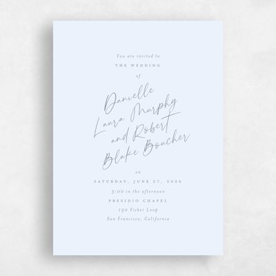 Light Sky, Blue Wedding Invitation - Atlas Classic