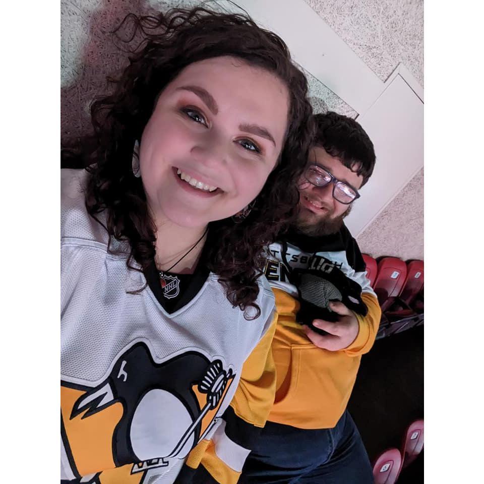 Our first hockey game together!  Go Pens!