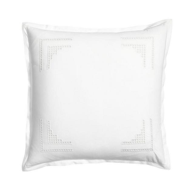 White Eyelet Percale Sham, Euro