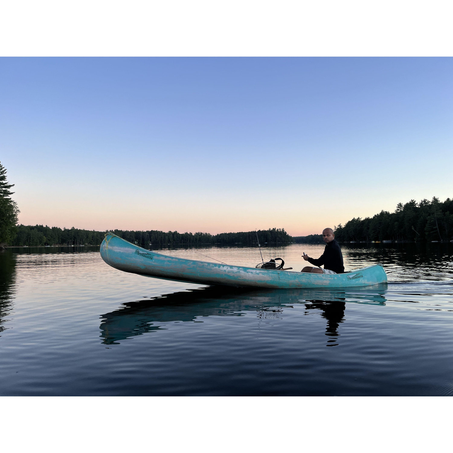 Rahul canoeing in the Araps family canoe!