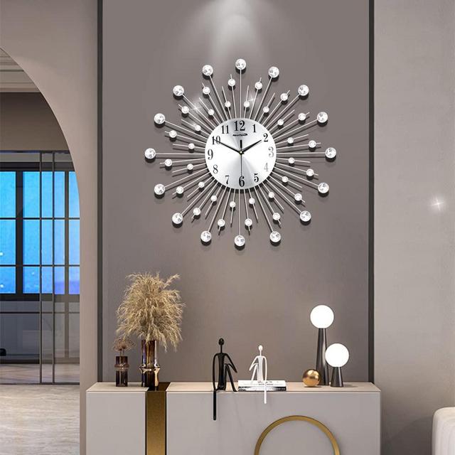 NEOTEND Big Wall Clock Large for Living Room Decor Farmhouse Modern Kitchen Wall Clock for Bedroom Silent Giant Decorative Office Metal Wall Clock Watch 22 Inch