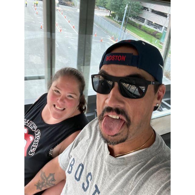 being goofy on the way to the game