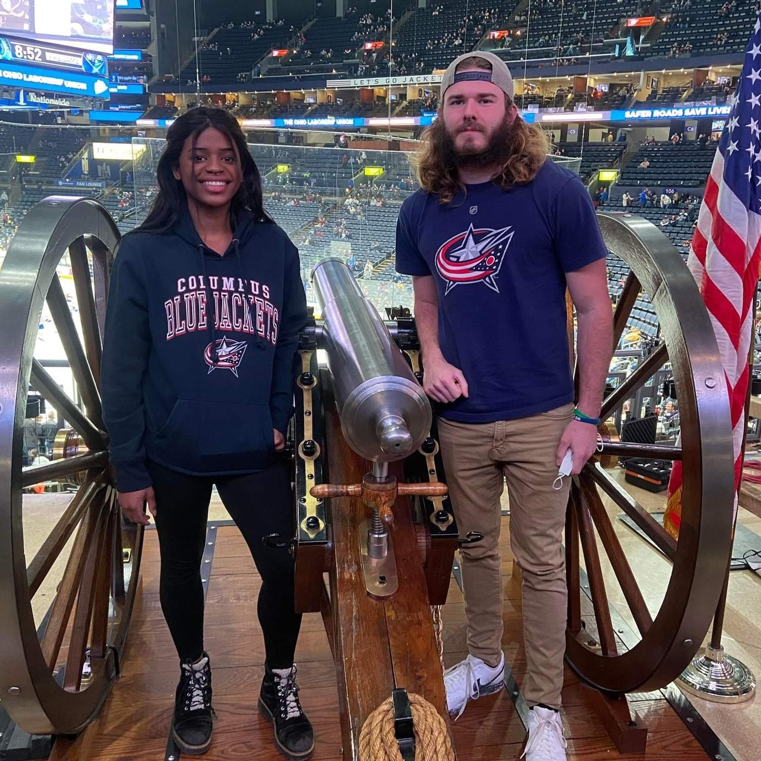 Us, at a Clippers game. This was one of our first dates.