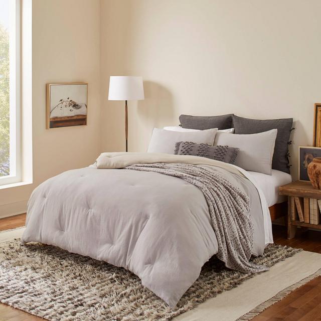 King Washed Cotton Comforter Set Gray - ED by Ellen DeGeneres