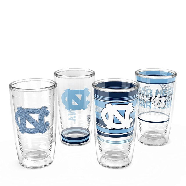 Tervis North Carolina Tar Heels - Assorted Made in USA Double Walled Insulated Tumbler Travel Cup Keeps Drinks Cold & Hot, 16oz 4pk, Classic