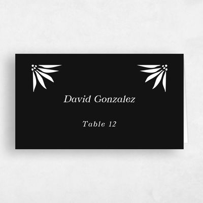 Black Maximalist Wedding Place Card - Onyx
