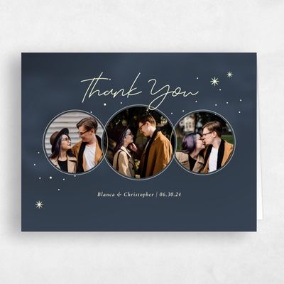 Grayed Navy, Blue Wedding Thank You - Splendor Photo