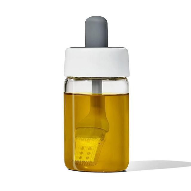 OXO Good Grips Glass Oil Bottle and Silicone Brush, 8 oz
