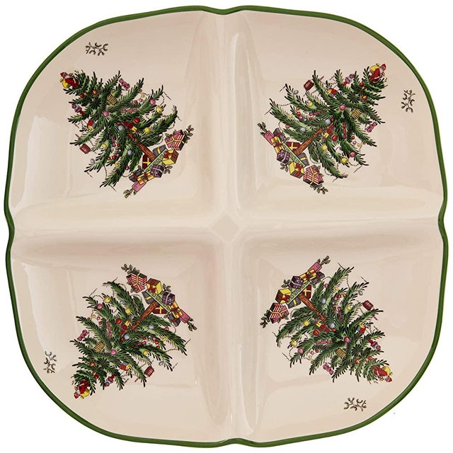 Spode Christmas Tree Sculpted 4 Section Tray