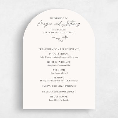 Beige Arch Wedding Program - Rolland