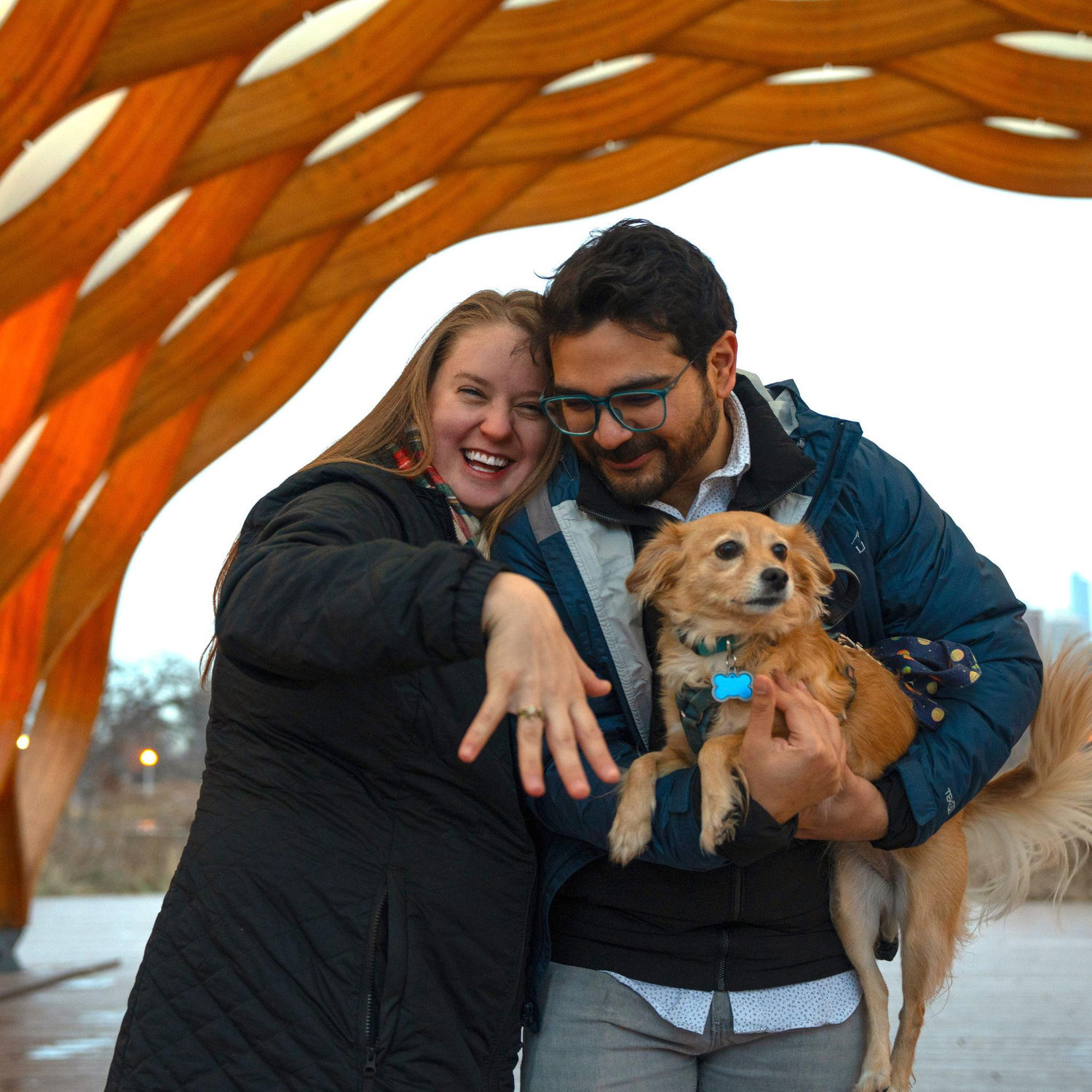 Engagement at the Honeycomb in Lincoln park
