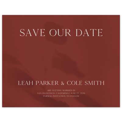 Red Modern Wedding Digital Save the Date - Lummin Landscape