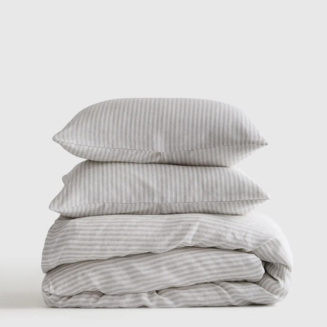 European Linen Duvet Cover Set - Mist - King/Cal King