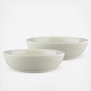 Shell Bisque Round Serving Bowl, Set fo 2