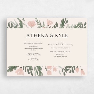 Linen, Beige Wedding Program - Oaklyn