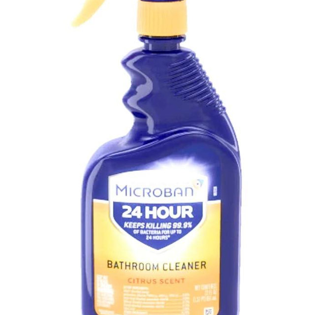 Microban 24 Hour Bathroom Cleaner and Sanitizing Spray, Citrus Scent - 32 Ounce (Pack of 4)4
