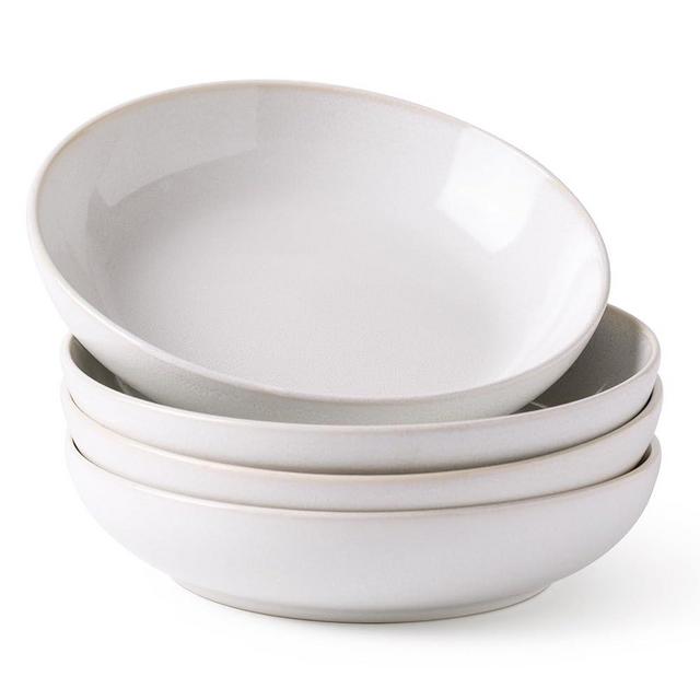 AmorArc 8.5'' Large Pasta Bowls, 36oz Stoneware Pasta Serving Bowls Set of 4 for Kitchen, Wide Bowls for Pasta,Salad,Oatmeal, Microwave Safe, Reactive-Color