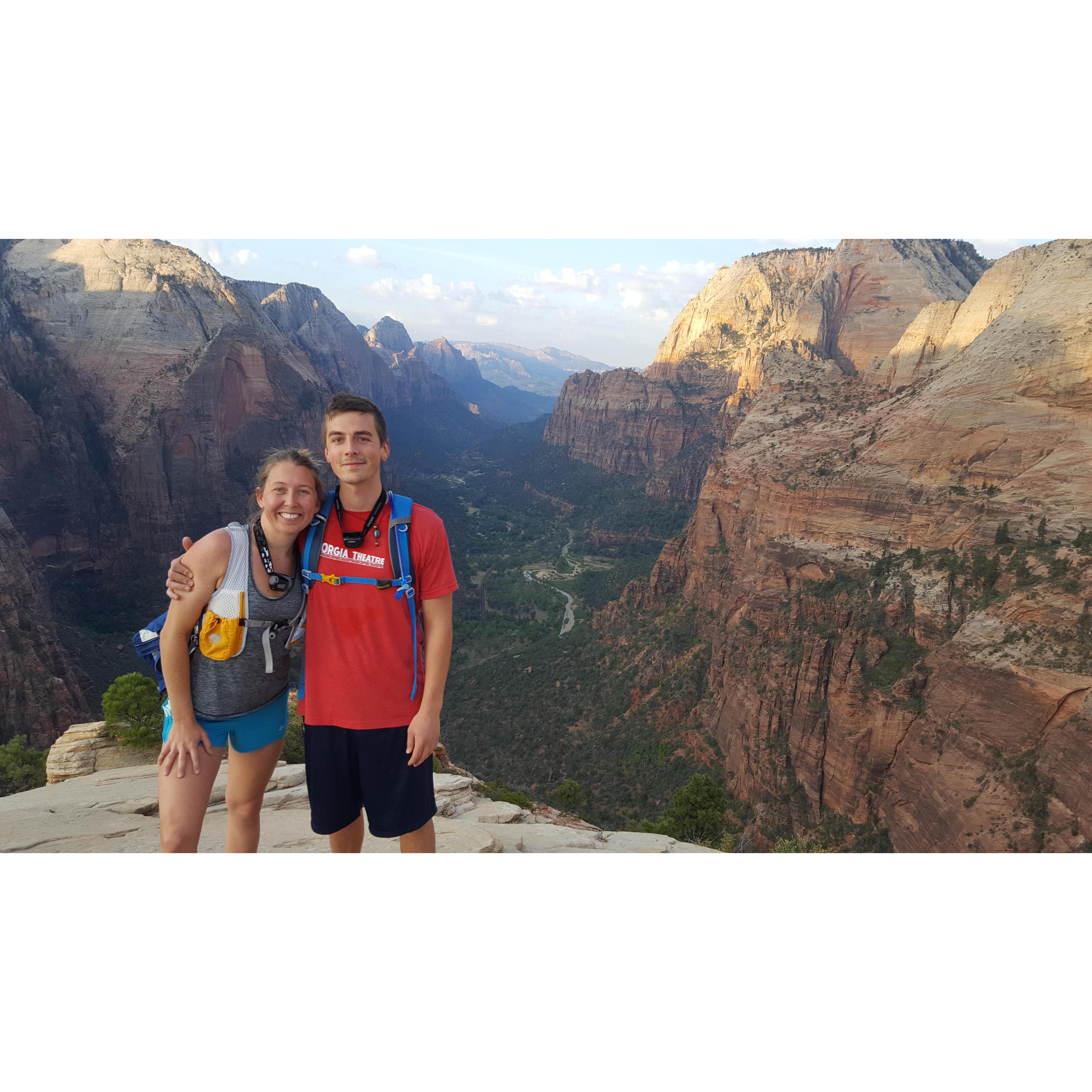 On top of Angels Landing, Zion UT