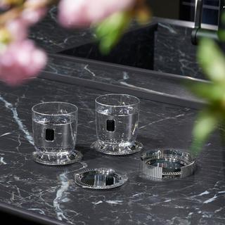 Striations Coaster with Holder, Set of 4