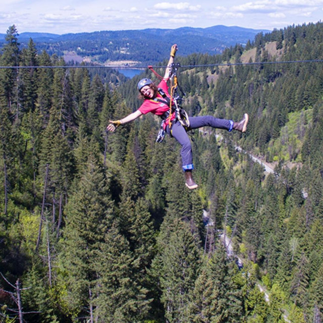 Zip lining during our honeymoon