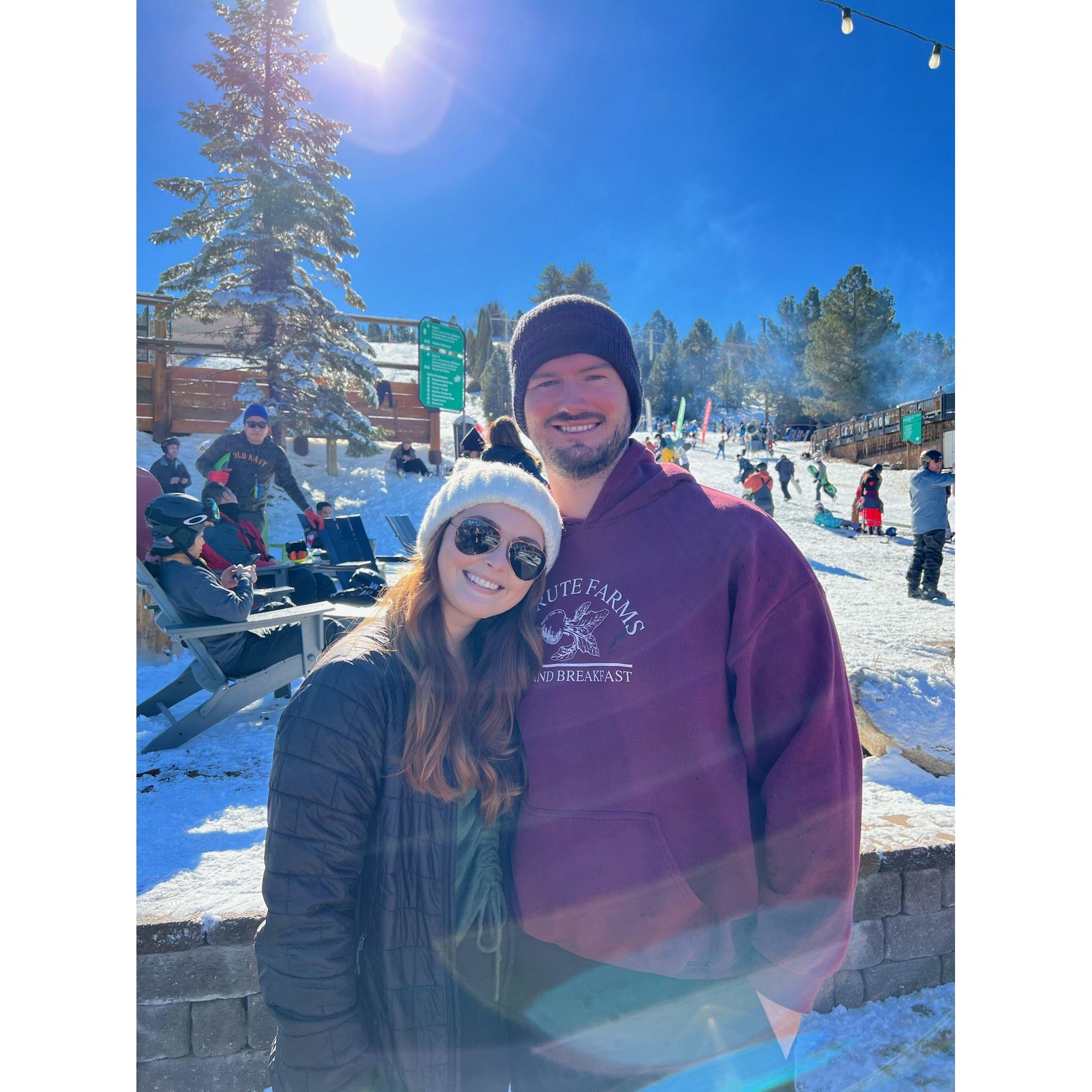 I drank a lot of wine while he snowboarded