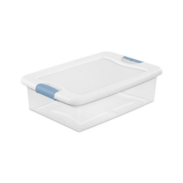 Sterilite 32 Quart Clear Stackable Latching Storage Box Containers, 18 Pack
