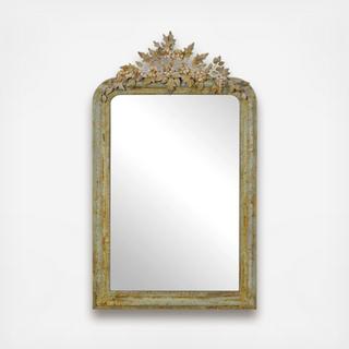 Metal Framed Mirror with Tole Flowers