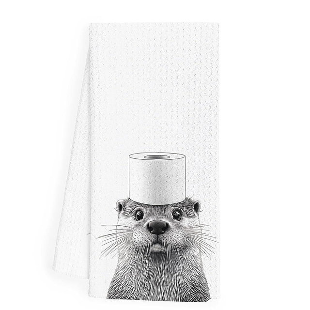 WFSM Otter Gifts Hand Towels for Bathroom, Sea Otters Gifts for Women, Otter Bathroom Decor, 16x24 Inch