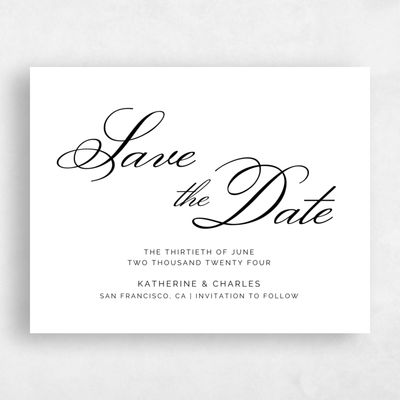 White Wedding Save the Date - Arthur Classic