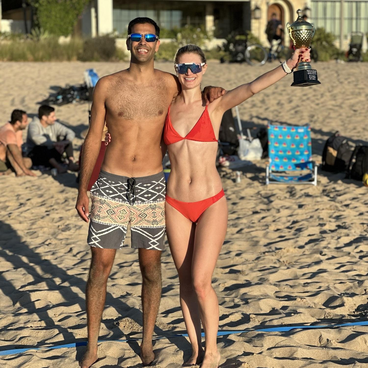 Our first beach volleyball championship together!