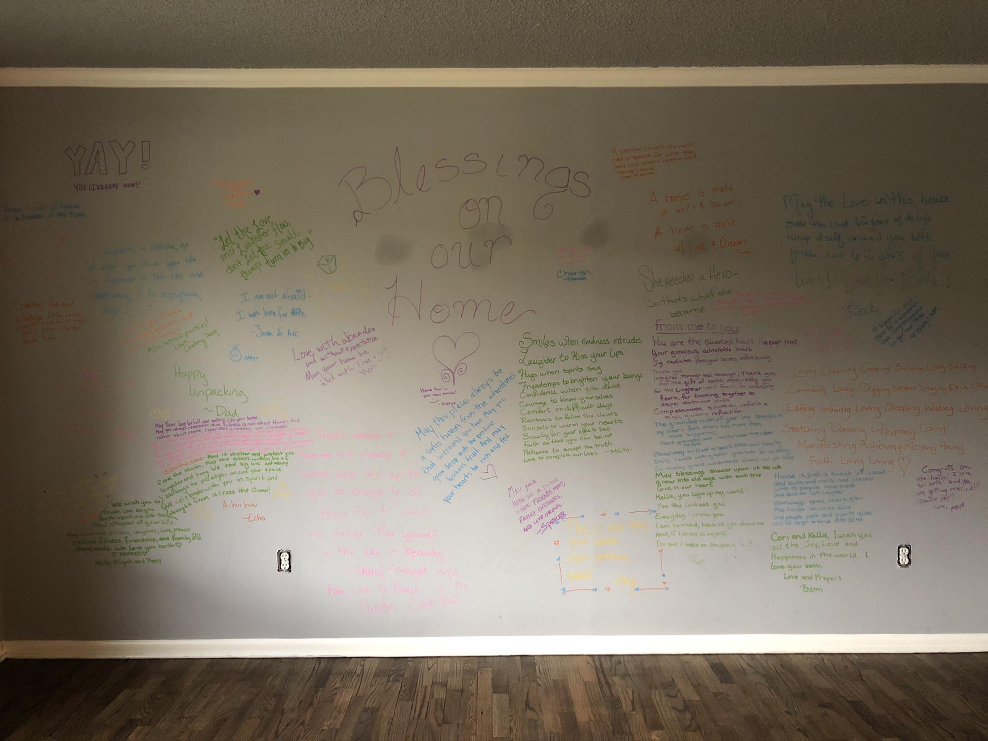 The wall of intentions that we painted over