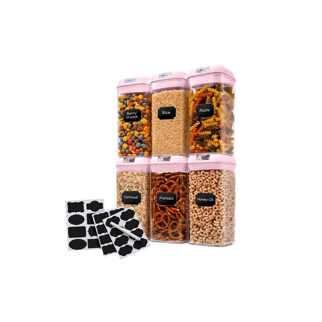 Cheer Collection Set of 6 42oz Airtight Food Storage Containers