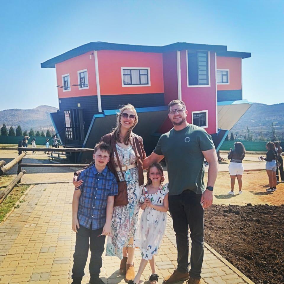 Fun day with the the kids at the upside down house.